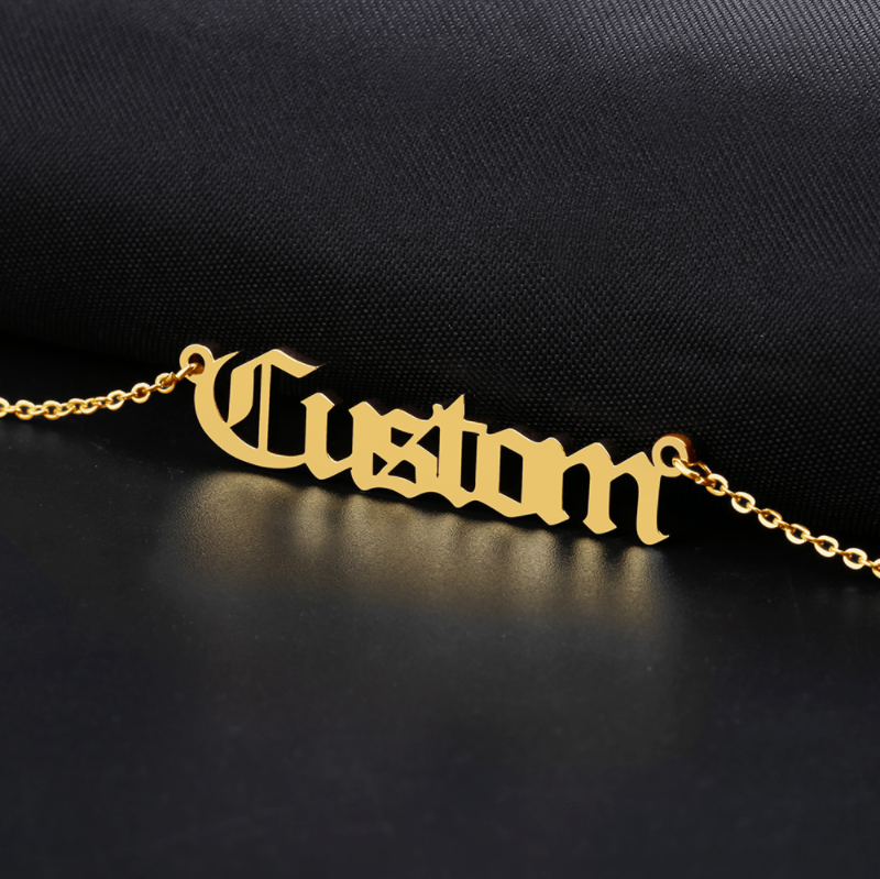 Old English Name Necklace