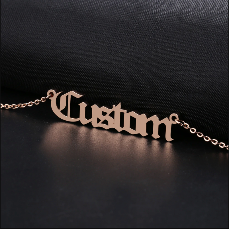 Old English Name Necklace