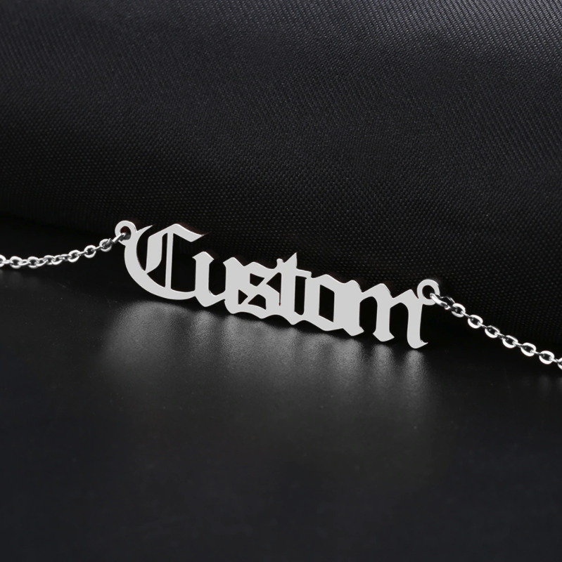 Old English Name Necklace