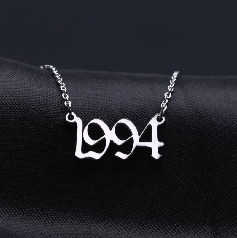 Old English Custom Date Necklace