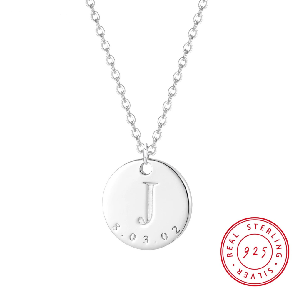 Initial & Date Pendant Necklace
