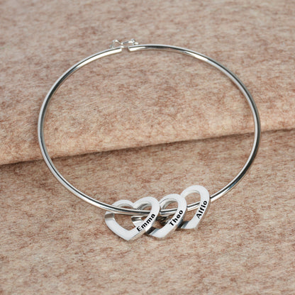 Personalized Heart Charm Bracelets