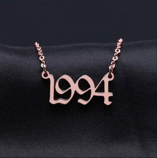 Old English Custom Date Necklace