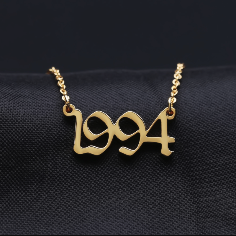 Old English Custom Date Necklace