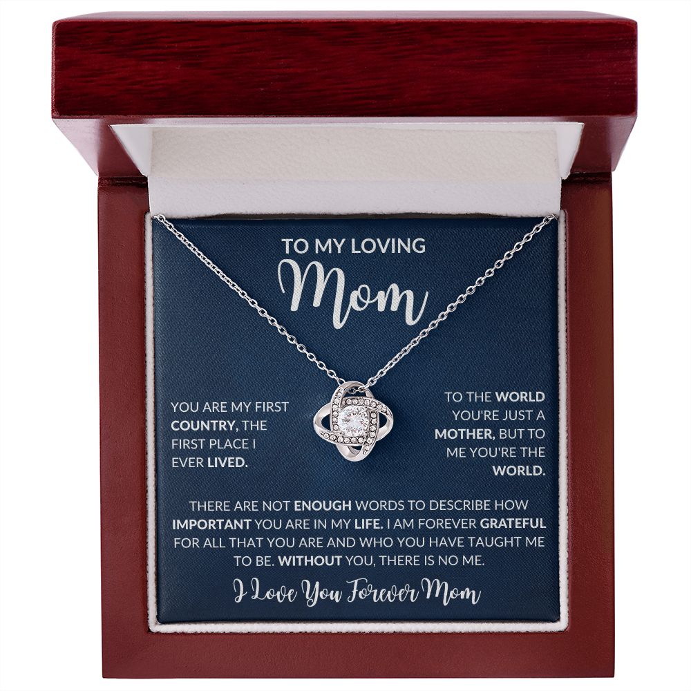 To My Loving Mom | My First Country - Love Knot Necklace